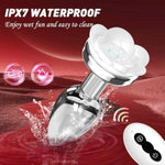 Rose Anal Plug Sex Toys Vibrator, Metal Adult Toy Vibrating Butt Plug With 10 Light Up & 10 Vibrating Modes, Remote Control Prostate Massager Adult Sex Toys & Games, Adult Toys For Women And Men