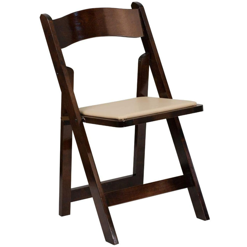 4 Pack Hercules Series Fruitwood Wood Folding Chair With Vinyl Padded Seat