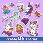 89 Pcs Unicorn Shrink Plastic Art Kit with 46 Shapes, 12 Markers & Accessories
