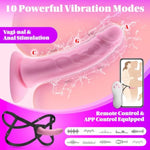 Strap On Dildo Harness Sex Toy, Vibrating Anal Dildo With 10 Vibrations For G Spot Anal Stimulation With Remote & App Control, Fully Adjustable Harness, Adult Toys Sex Toys For Women Lesbians Couples
