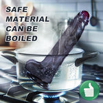 9.7" Dual Density Silicone Uncut Foreskin Realistic Dildo with Suction Cup
