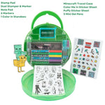 Minecraft Coloring and Sticker Activity Set for Kids with Portable Carrying Case