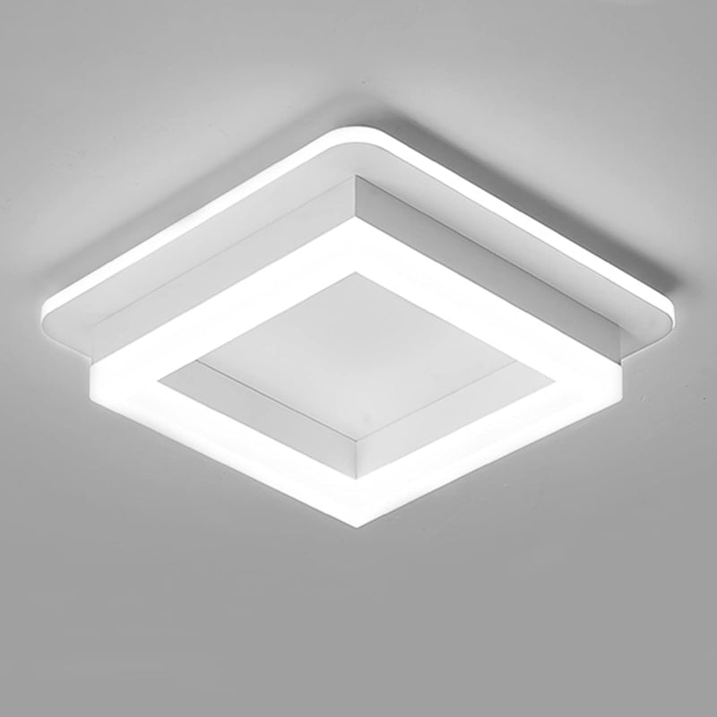 24W Square Hallway Light, Modern Flush Mount Led Ceiling Light,White Acrylic Close to Ceiling Lights for Bedroom Dining Room Kitchen Balcony Bathroom Aisle Ceiling Lamp (Cool White,6000K)