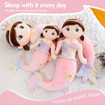 Mermaid Stuffed Animal Plush, 39.4In Cute Soft Pink Hugging Mermaid Plushies Pillow Toys Kawaii Birthday Gift For For Adults Kids Boys Girls