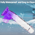 Realistic Dildo Sex Toys For Woman, 8.7" Soft G-Spot Dildo With Strong Suction Cup, Lifelike Clear-Purple Gradient Penis Adult Sex Toy For Vaginal And Anal Stimulation