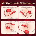 Sex Toys Rose Vibrator Dildo For Women,New Version 3Ini Adult Toys With 10 Sucking&Thrusting Modes To Stimulate Your C.G.A Spot,Anal Sex Toy Nipple Clitoral Stimulator For Female And Men (Rose Red B)