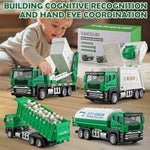 4 Packs Die-Cast Mini Garbage Truck Toy, Metal Trash Truck Vehicles Set For Kids, Friction Powered Recycling, Tankers, Alloy Dump Model Toy For Toddlers Boys
