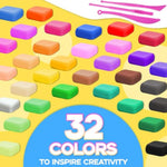 32 Colors Air Dry Clay Modeling Kit with 3 Sculpting Tools for Kids