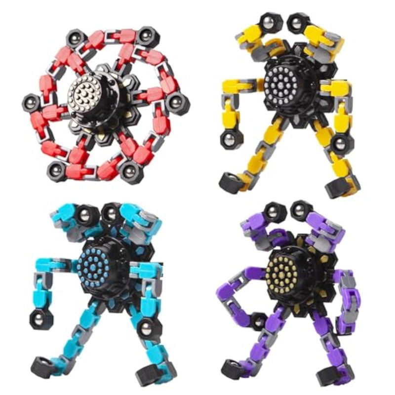 4 Pcs Transformable Fidget Spinners, Stress Relief Sensory Toys for Kids & Teens