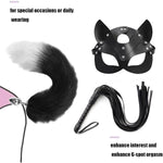Fox Mask Plush Tail Anal Plug Metal Anus Bead Butt Lash Half Cat Mask Party Sexy Adult Whip Stimulator Sex Toys For Women'S Leather Costume Cosplay Fetish Restrain