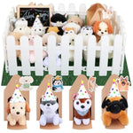 88-Pcs Adopt A Puppy Party Favor 22 Mini Plush Dog Stuffed Animal House Shaped Treat Gift Boxes With Birthday Hat For Operation Christmas Shoebox Gift Adopt A Pet Theme Birthday Party Supplies