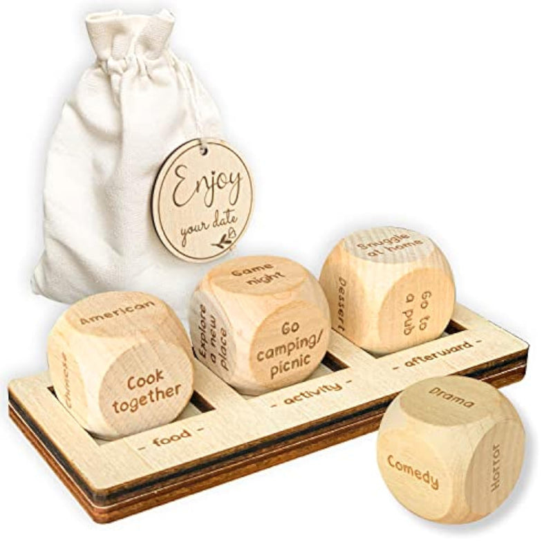 Date Night Dice Game For Adults - Stocking Stuffers For Men, Food Decider Dice Games For Date Night Gifts Ideas, Couple For Him And Her, Valentines Day Gifts For Boyfriend