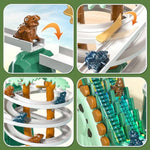 Dinosaur Climbing Slide Stair Toy For Toddlers Aged 3 4 5 6 7 8 - Racing Track Game Set, Sliding Car Toy, Dinosaur Themed With Light And Music, Birthday Dinosaur Gifts For Boys Girls Kids