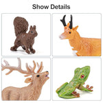 16Pcs Mini North American Woodland Animals Figurines Toys, Realistic Jungle Wild Animal Figures With Wolf,Bear,Bison,Reindeer Cake Toppers Birthday Gift Party Favors Toys For Toddler Kids