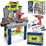 Kids Tool Bench With Realistic Electric Drill, 132 Pcs Toddler Tool Set, Birthday Christmas Gifts Toys For Kid Ages 3 4 5 6 7 8, Toddlers Tool Box & Workbench, Kids Tool Set For Boys 3-5 6-8 (Green)