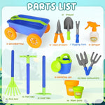 Kids Garden Wagon Wheelbarrow And Gardening Tools Play Set Includes 10 Accessories And 4 Plant Pots,Great Outdoor Toddler Toys Kids Gardening Set