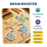 DIY Mosaic Kit for Kids Ages 8-12, Makes 4 Sea Creature Art Projects