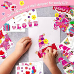 30 Pack Valentine's Day Gnome Craft Kits for Kids, DIY Paper Art Activity