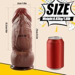2.7'' Diameter Thick Dildo Fat,8.2 Inch Realistic Dildo Brown With Suction Cup For Hands-Free,Real Skin Girthy Dildo Anal Sex Toys For Men And Women Gay