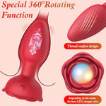Electric 25-26Mm Anal Plugs Adult Sex Toys And Penis Rings, 360° Rotation Anal Butt Plug Vibrating With 10 Vibrating App Remote Control Fashion Light