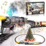 Electric Train Toy With Smokes,Lights And Sound,Train Set For Under Christmas Tree, Locomotive Train Model With Track, For 3 4 5 6 7+ Years Old Toddler Boys And Girls Birthday