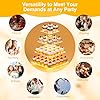 4 Tier Cupcake Stand Acrylic Tower Display with LED Light Premium Holder Dessert Tree Tower for Birthday Cady Bar Décor Weddings, Parties Events (Yellow Light)