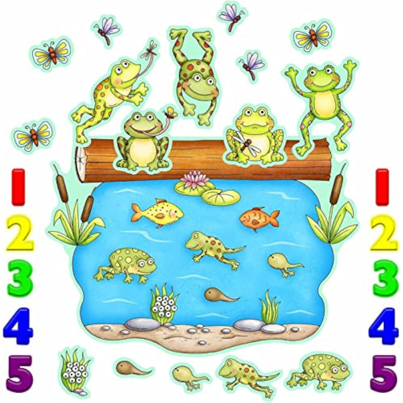 Five Speckled Frogs Felt Story Set with Precut Figures & Coloring Pages