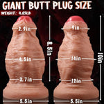 4.5'' Diameter Uncircumcised Thick Dildo, 10 Inch Dual Density Silicone Uncut Huge Dildos With Foreskin Butt Plug For Gay Men, Realistic Xxl Gaint Anal Dildos No Balls For P Spot Deeper Penetration