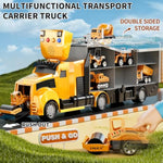 Construction Trucks Toy Set With Play Mat, Carrier Truck Play Vehicles Set For 3 4 5 6 Years Old Boys Kids, Die-Cast Car Toy For Toddlers 3-4 Years, Birthday Gifts Toys For 3-9 Year Old Boys