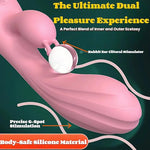 2 in 1 Rabbit Dildos Vibrators for Women G-Spot & Clitoral with Dual Stimulation, Rechargeable Adult Sex Toy for Couples, Beginners Friendly Waterproof Design