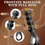 Vibrating Anal Beads Anal Plug With 10 Vibration & Rotation Modes For Beginner, Vibrating Butt Plug Male Prostate Massager Anal Wand With Pull Ring Design, Prostate Vibrator Dildo For Men Women Couple