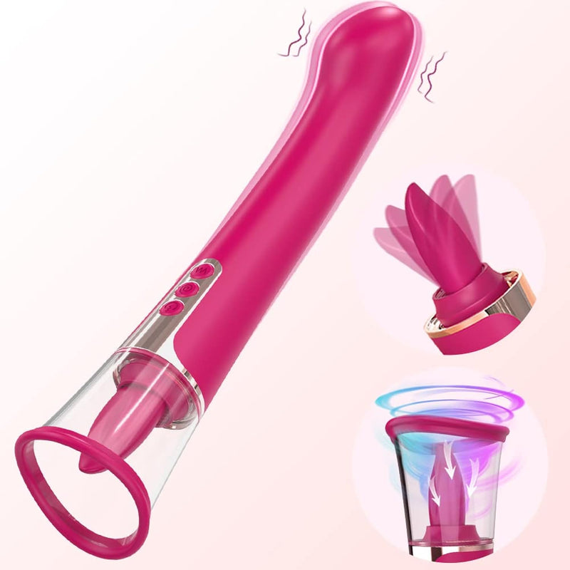 Clitoral Licking Sucking Toy G Spot Vibrator, Tongue Oral Vibrating Adult Sex Toys For Women Pleasure With A Suction Cup, Dildo Vibrator Stimulator, Personal Massager Sex Games