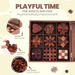 Wooden Brain Teaser Puzzles For Adults - Brain Teaser Puzzles With Wooden Box 3D Puzzle Game Toys For Adults Teens - Unlock Interlocking Puzzle Adult Iq Education Smart Toys