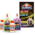 Elmer's Glow-in-the-Dark Slime Kit, 4 Piece Kit, Yellow + Purple Glow