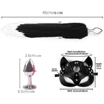 Fox Mask Plush Tail Anal Plug Metal Anus Bead Butt Lash Half Cat Mask Party Sexy Adult Whip Stimulator Sex Toys For Women'S Leather Costume Cosplay Fetish Restrain