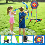 2 Pack Bow And Arrow Toy For 5 6 7 8 9 10+ Year Old Boys,Iddeal Gift For Kids,Indoor Outdoor Shooting Game Toy For Ages 4-8 8-12, Led Light Up Archery Set With 12 Suction Cup Arrows