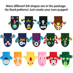 18 Pcs Hand Puppet Making Kit for Kids, DIY Felt Monster Craft & Storytelling Set