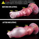 Inflatable Silicone Anal Butt Plug with Muscles Texture and Knot for Men and Women - Pneumatic Pump Included