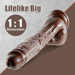 12.2 Inch Realistic Dildo, Huge Size Monster Dildo With Strong Suction Cup For Men Women Gay Hands-Free Anal Play, Flexible Thick Dong Adult Sex Toy For Advanced, Brown