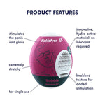Masturbator Egg 3 Pack - Stroker For Male Masturbation, Portable Pleasure Sleeve, Super-Stretchy, No Lubricant Required, Disposable, Single-Use (Bubble)