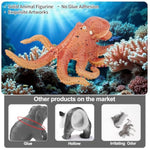4Pcs Octopus Figurines Sea Animal Toys,Plastic Ocean Animals Toys Figures, Realistic Soft Sea Creatures Toys For Kids Boys Girls - Birthday Gifts For Kids Cake Toppers Decoration