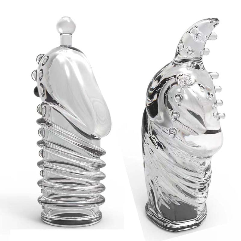 2Pcs Men'S Extended Penis Sleeve Extend Time Add More Fun And Excitement Translucent Soft Silicone