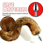 Furry Tail Plug Metal Anal Butt Plug with Soft Furry Tail Furry Buttplug