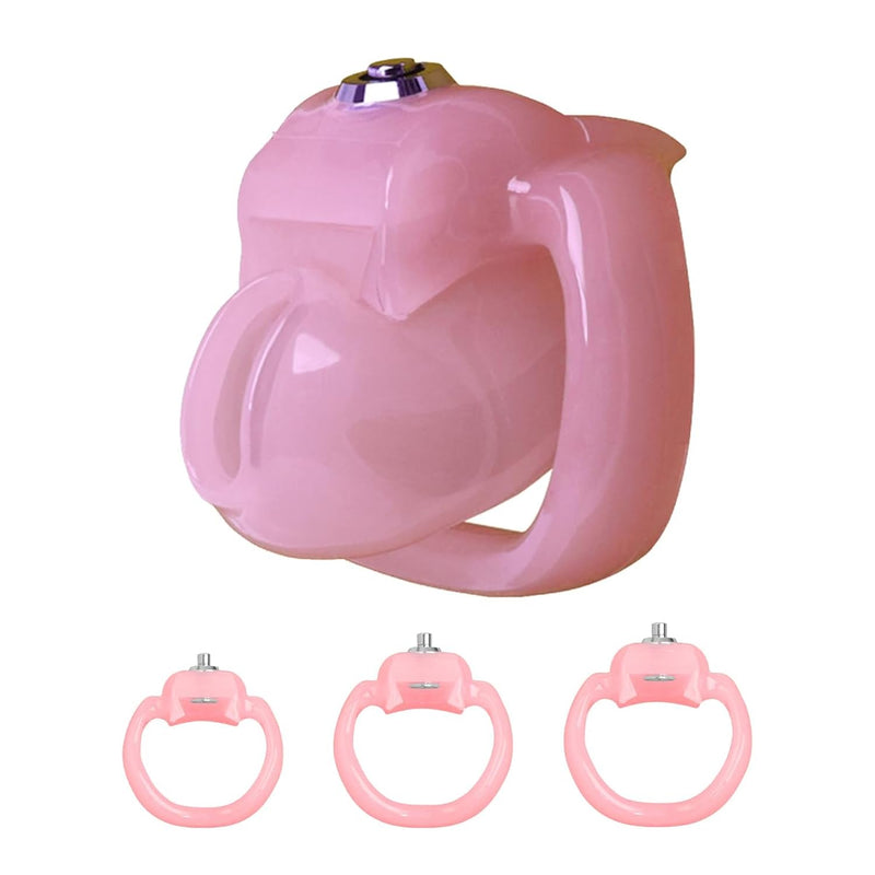 Ht-V5 Chastity Cage Male Chastity Device With 3 Rings Resin Ergonomic Breathable Chastity Devices With Latest Button Lock And Exclusive Key