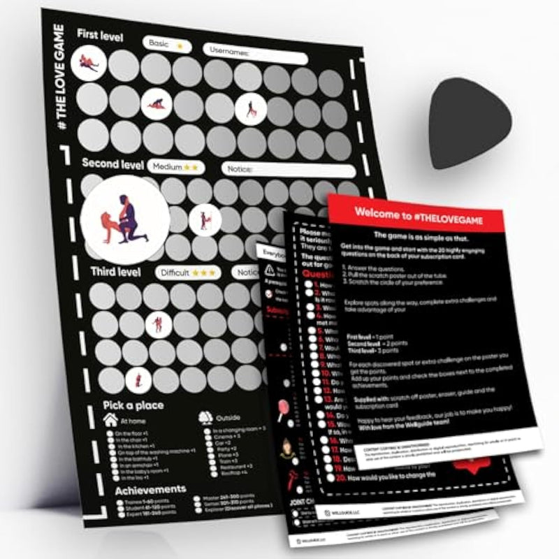Scratch Off Poster With 169 Love Tasks - Date Night Ideas And Conversations For Any Couples Build Fun Memorise With Your Partner