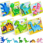 Toddler Puzzles Ages 2-4, Wooden Puzzles For Toddlers 1-3, 7 Pcs Dinosaur Puzzle 2 Year Old, Puzzles For Kids Ages 3-5, Toddler Boy Toys 2-3, Educational Learning Toys For 3 Year Old