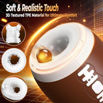 Male Masturbator Sex Toys for Men - Football Shape Masturbation Stroker with 12 Vibrating Modes, Penis Training Sex Toy with 3D TPE Realistic Sleeve, Male Sex Toy Pocket Pussy, Couple Sex Toys & Game