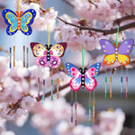 10 Pack Butterfly Wind Chime Craft Kit for Kids, DIY Wooden Coloring Ornaments