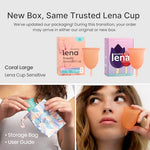 Sensitive Menstrual Cup - Ultra-Soft Reusable Period Cup, Large, Coral