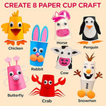 8 Project Animal Paper Cup Craft Kit for Toddlers Ages 3-5